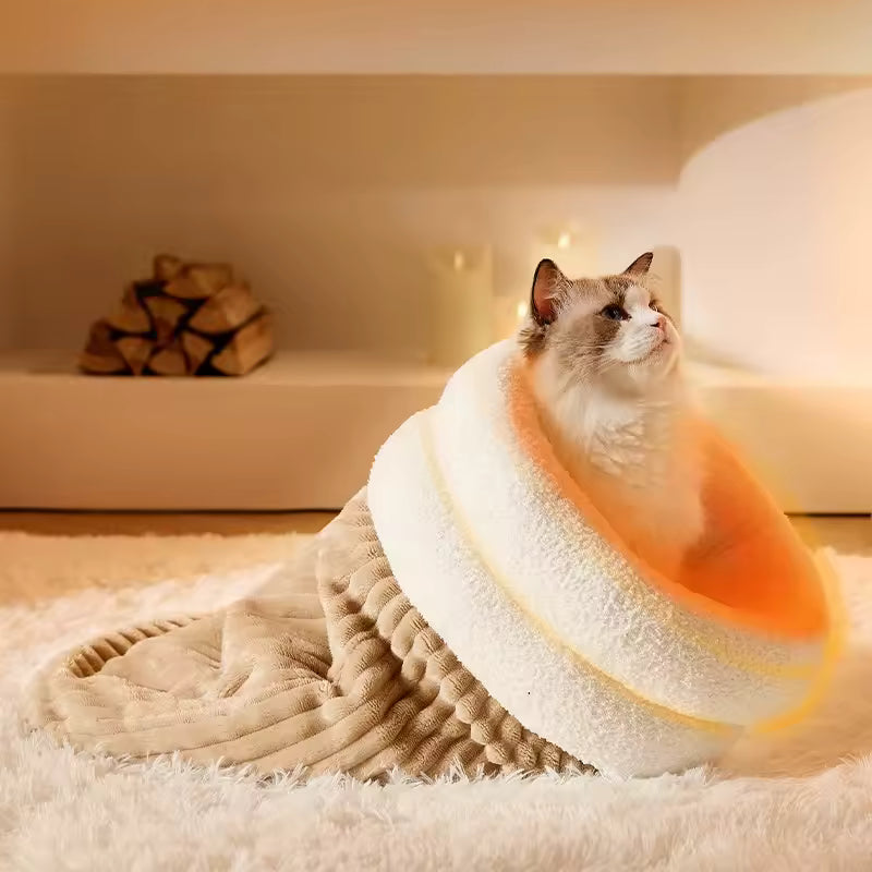 Cozy Burrow Cat Cave Bed
