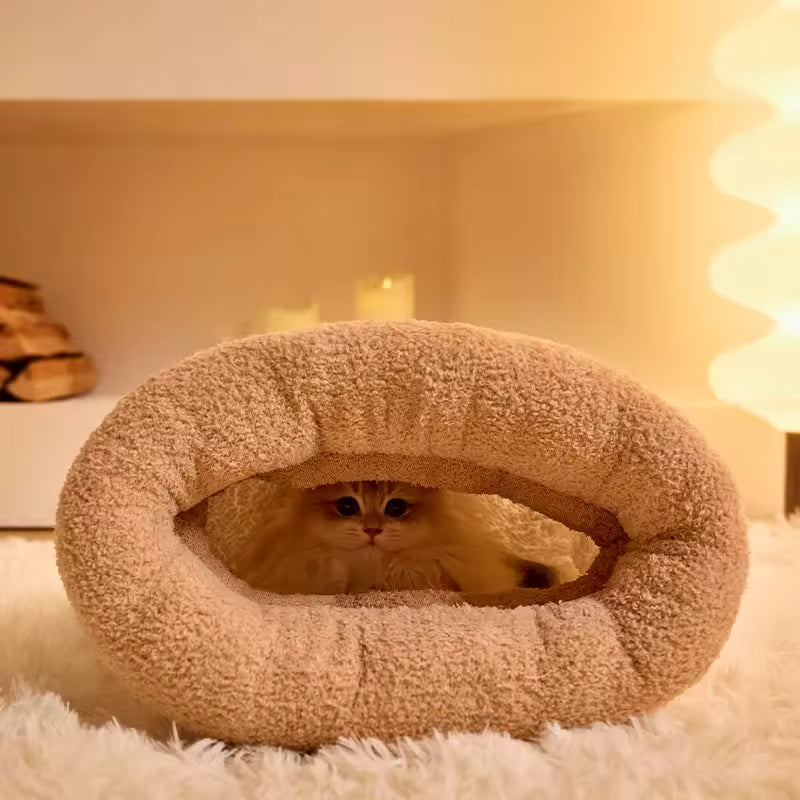 Cozy Burrow Cat Cave Bed